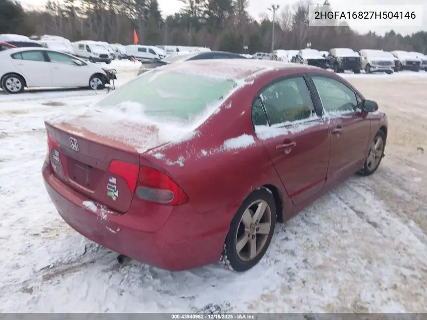 2HGFA16827H504146 2007 Honda Civic Ex
