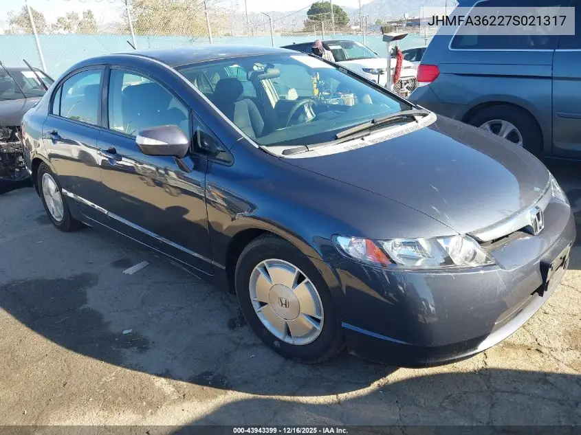 JHMFA36227S021317 2007 Honda Civic Hybrid
