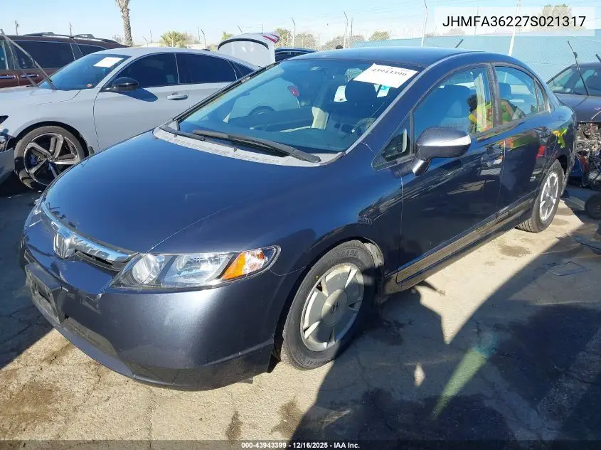 JHMFA36227S021317 2007 Honda Civic Hybrid