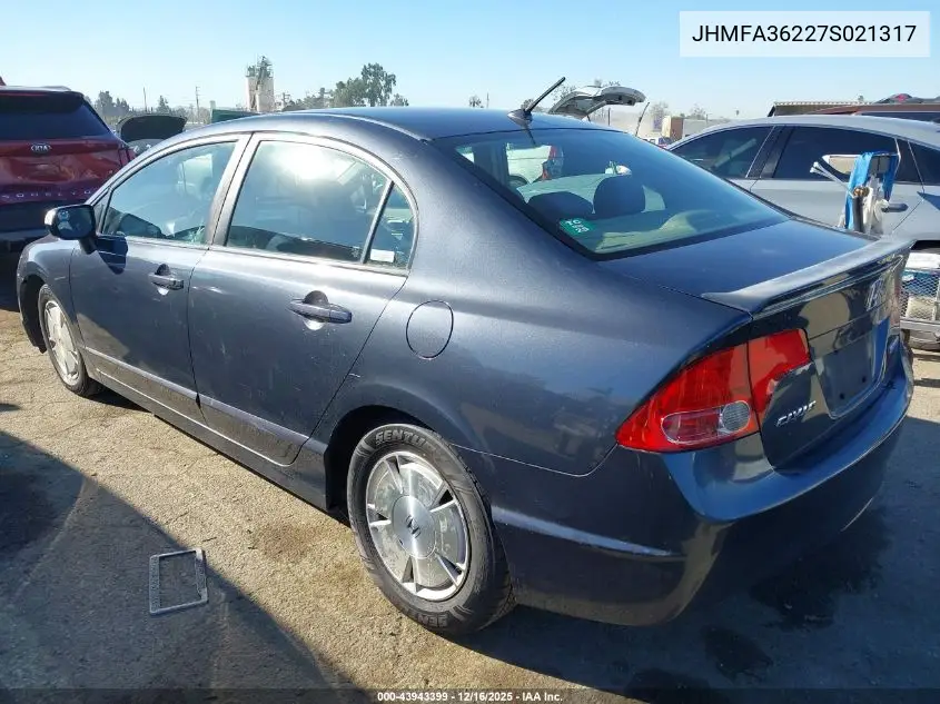 JHMFA36227S021317 2007 Honda Civic Hybrid