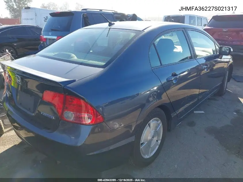 JHMFA36227S021317 2007 Honda Civic Hybrid