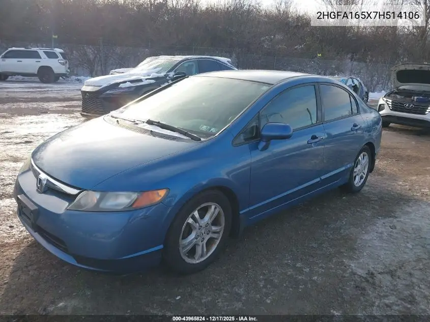 2HGFA165X7H514106 2007 Honda Civic Lx