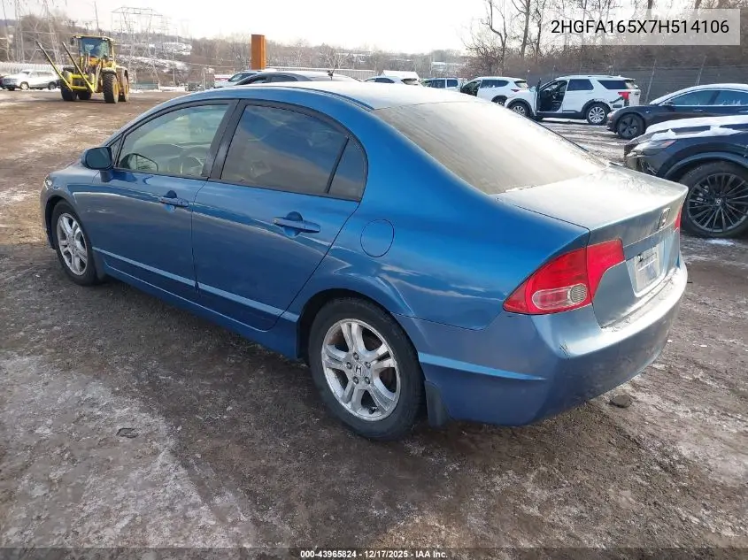 2HGFA165X7H514106 2007 Honda Civic Lx