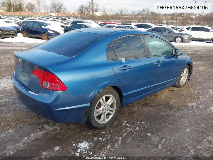 2HGFA165X7H514106 2007 Honda Civic Lx