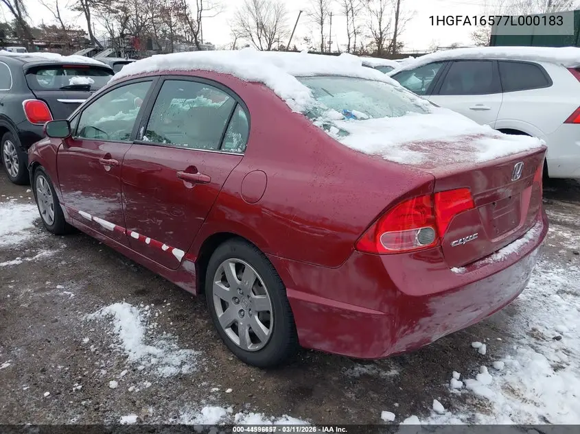 1HGFA16577L000183 2007 Honda Civic Lx