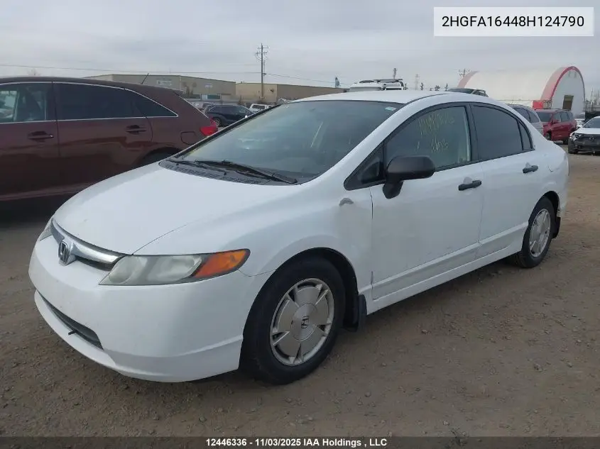 2HGFA16448H124790 2008 Honda Civic Dx-G