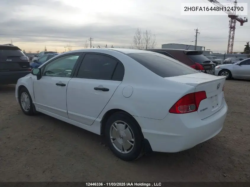 2HGFA16448H124790 2008 Honda Civic Dx-G