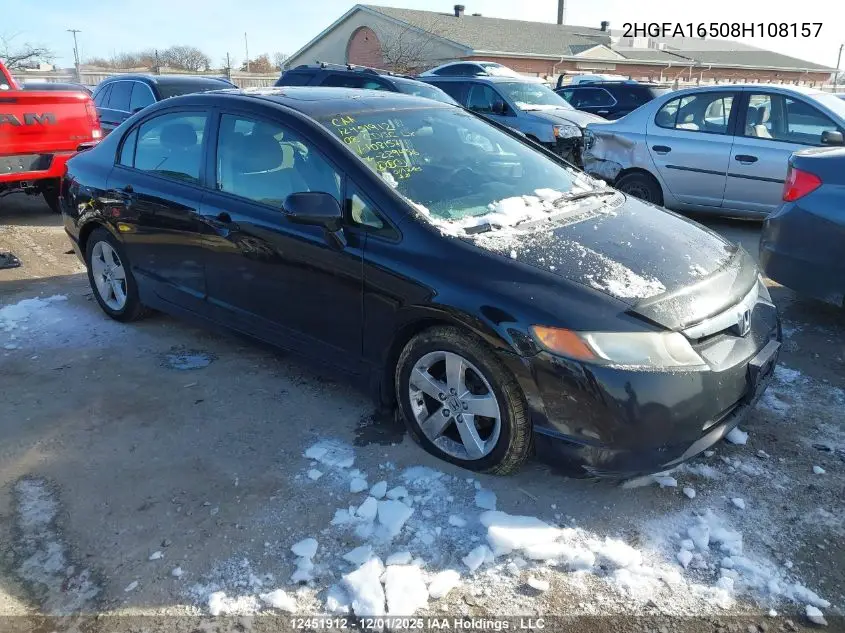 2HGFA16508H108157 2008 Honda Civic Lx