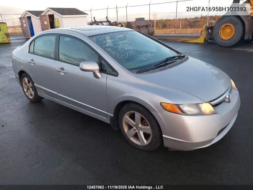 2HGFA16958H103393 2008 Honda Civic Exl
