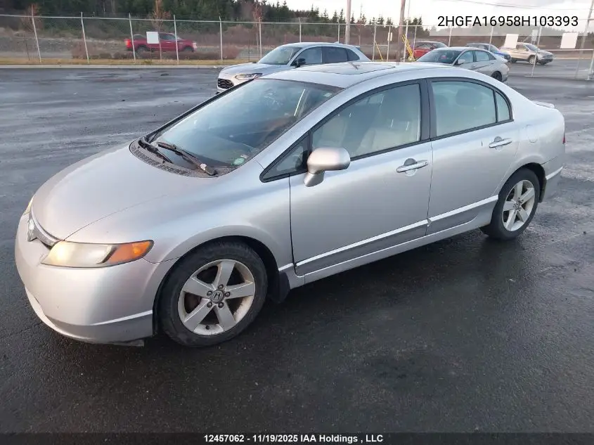 2HGFA16958H103393 2008 Honda Civic Exl