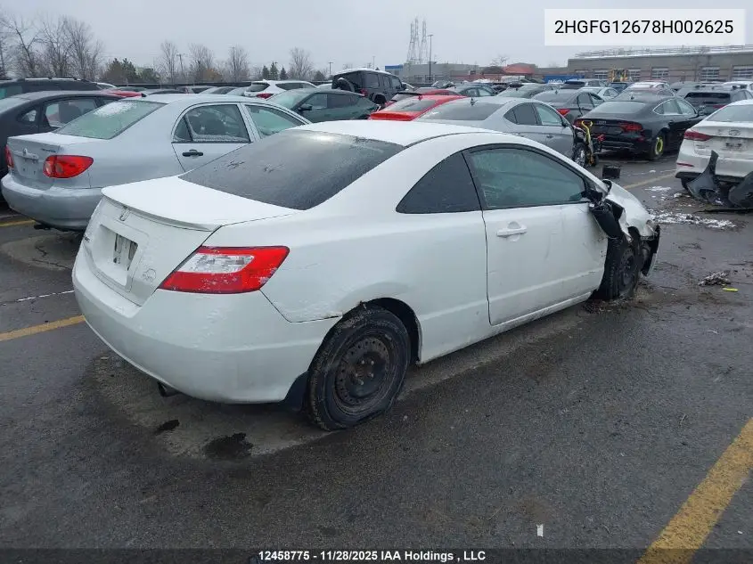 2HGFG12678H002625 2008 Honda Civic
