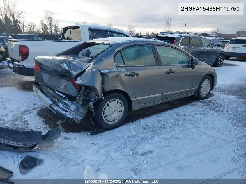 2HGFA16438H119760 2008 Honda Civic Dx-G