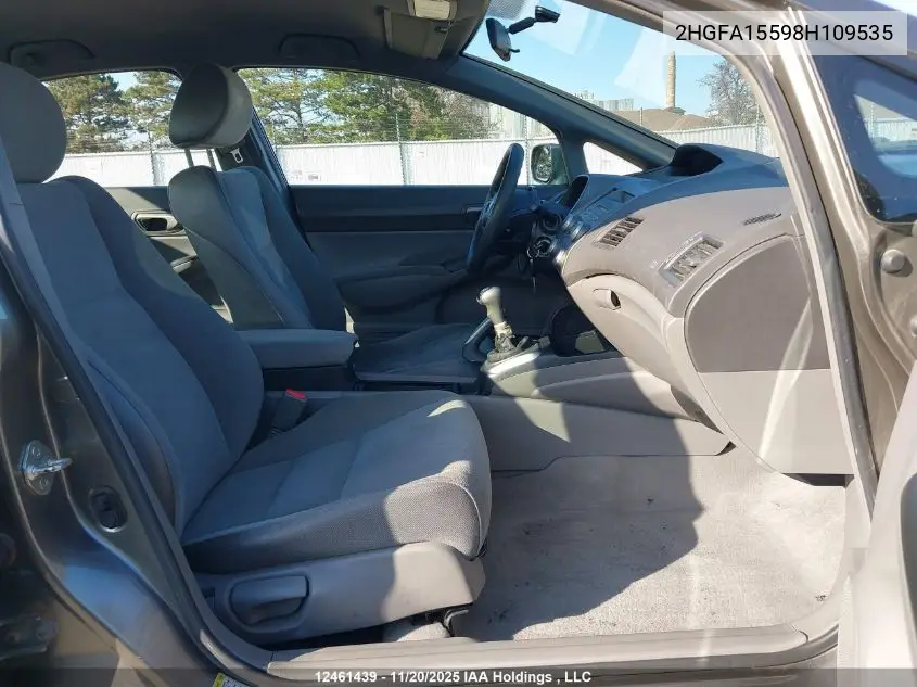 2HGFA15598H109535 2008 Honda Civic Lx