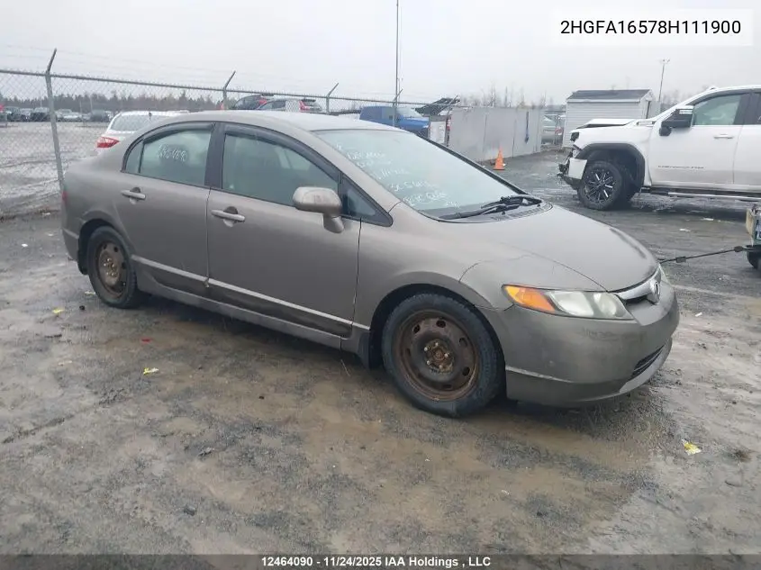 2HGFA16578H111900 2008 Honda Civic Lx