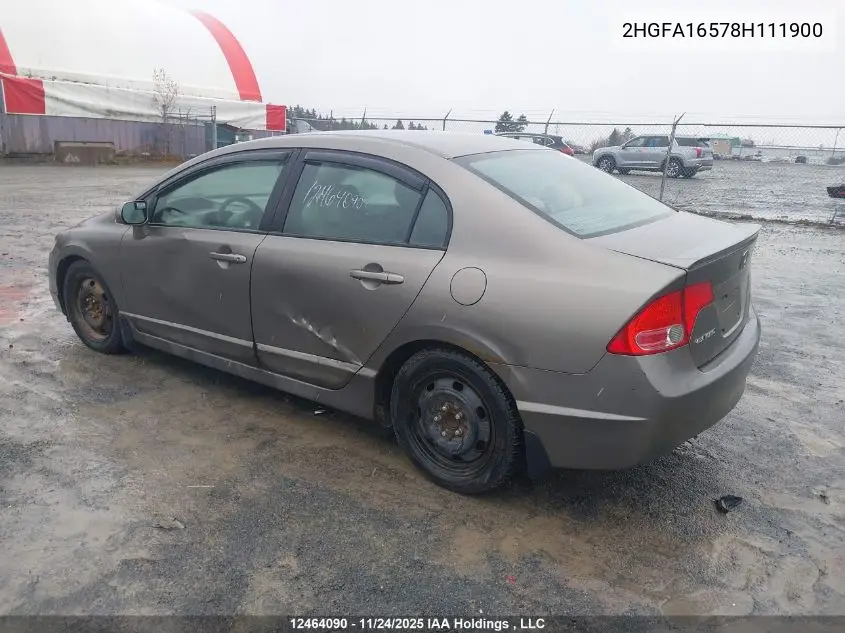 2HGFA16578H111900 2008 Honda Civic Lx