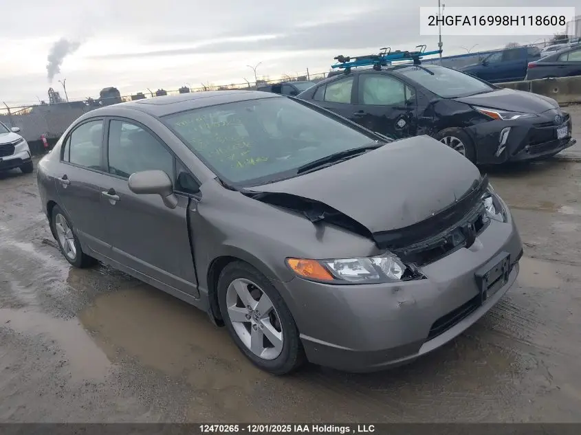 2HGFA16998H118608 2008 Honda Civic Exl