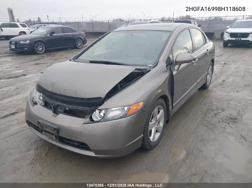 2HGFA16998H118608 2008 Honda Civic Exl