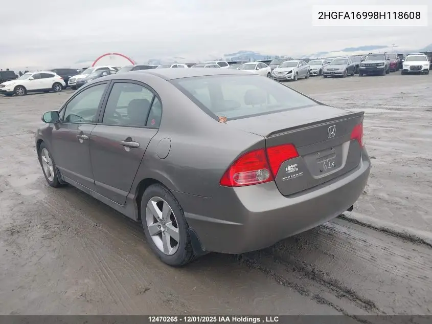2HGFA16998H118608 2008 Honda Civic Exl