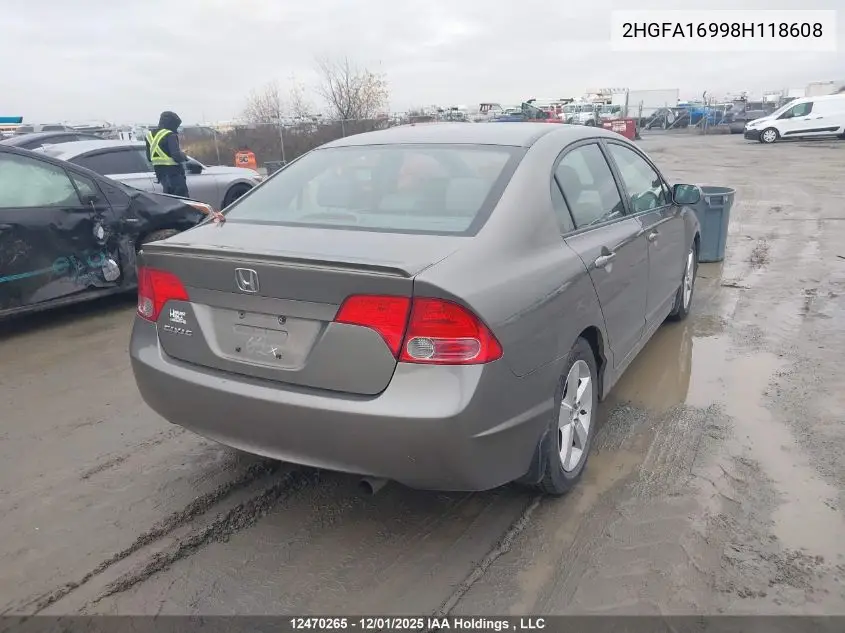 2HGFA16998H118608 2008 Honda Civic Exl