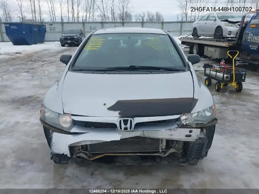 2HGFA16448H100702 2008 Honda Civic Dx-G