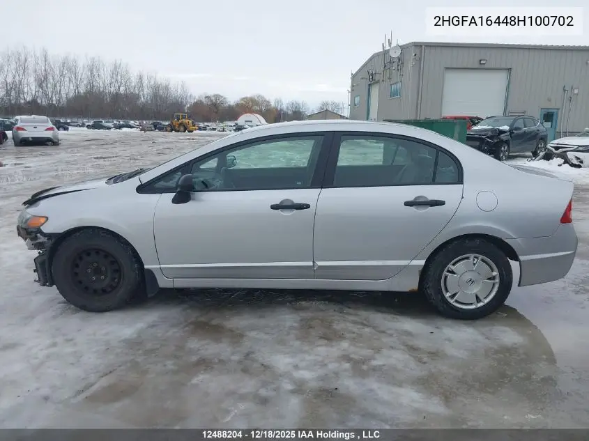 2HGFA16448H100702 2008 Honda Civic Dx-G