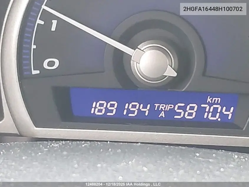 2HGFA16448H100702 2008 Honda Civic Dx-G