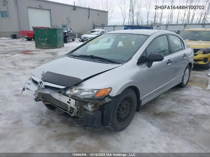 2HGFA16448H100702 2008 Honda Civic Dx-G