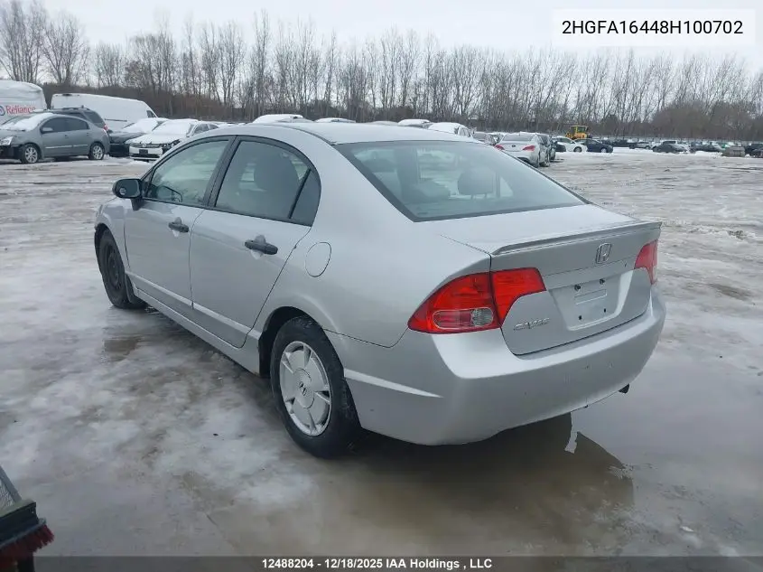 2HGFA16448H100702 2008 Honda Civic Dx-G