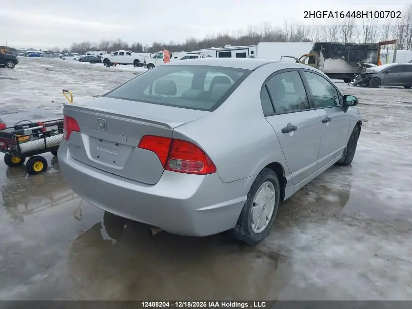 2HGFA16448H100702 2008 Honda Civic Dx-G