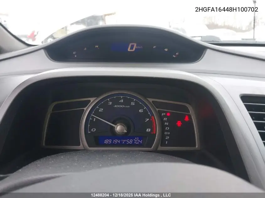 2HGFA16448H100702 2008 Honda Civic Dx-G