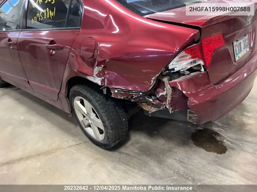 2HGFA15998H007588 2008 Honda Civic Ex-L