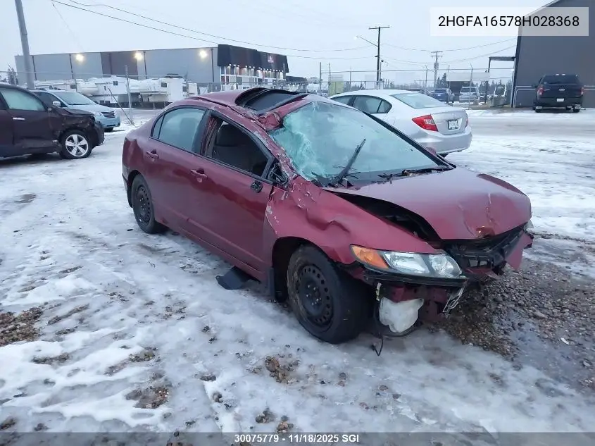 2HGFA16578H028368 2008 Honda Civic Lx