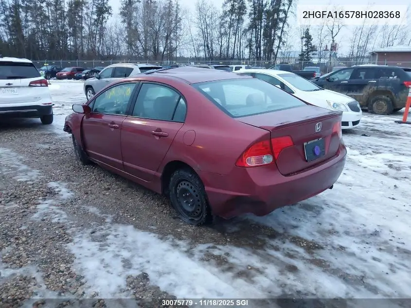 2HGFA16578H028368 2008 Honda Civic Lx