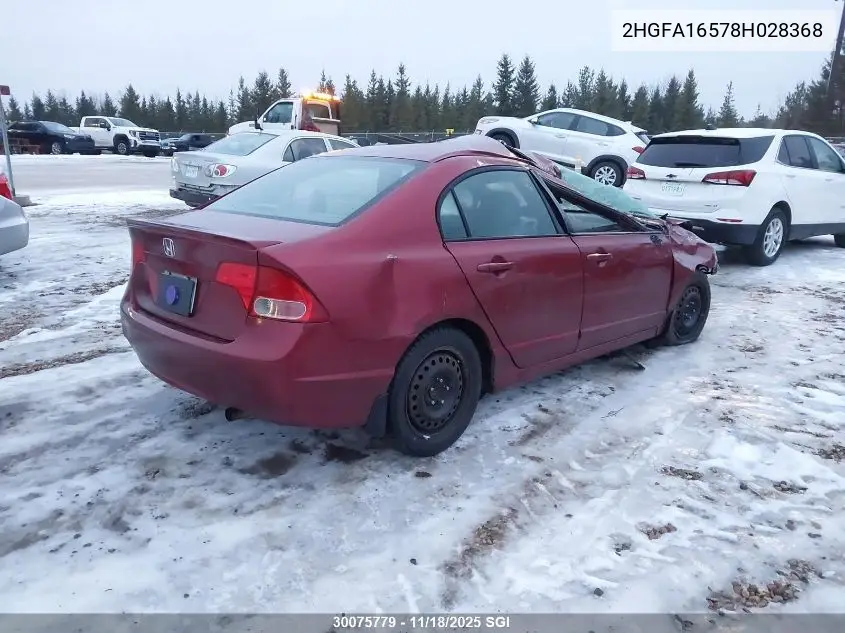 2HGFA16578H028368 2008 Honda Civic Lx