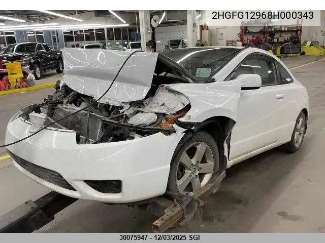 2HGFG12968H000343 2008 Honda Civic Exl
