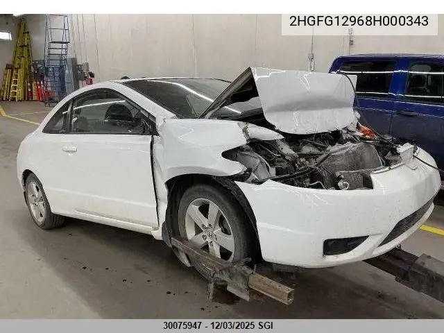 2HGFG12968H000343 2008 Honda Civic Exl