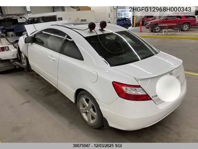 2HGFG12968H000343 2008 Honda Civic Exl