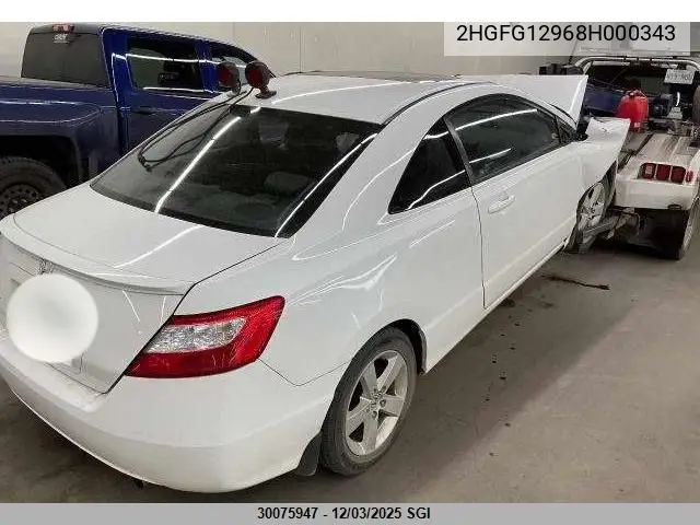 2HGFG12968H000343 2008 Honda Civic Exl