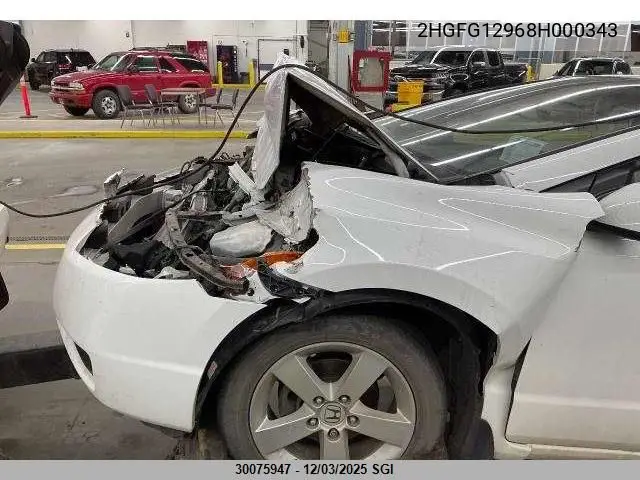 2HGFG12968H000343 2008 Honda Civic Exl