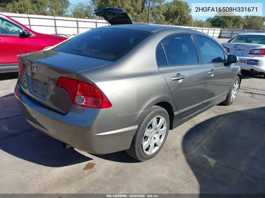 2HGFA16508H331671 2008 Honda Civic Lx