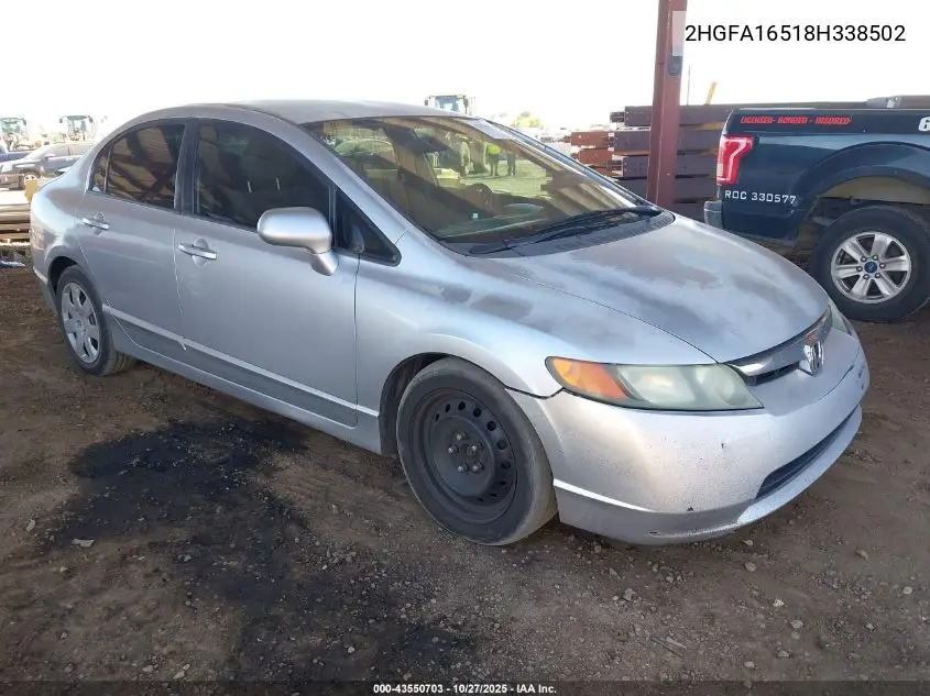 2HGFA16518H338502 2008 Honda Civic Lx