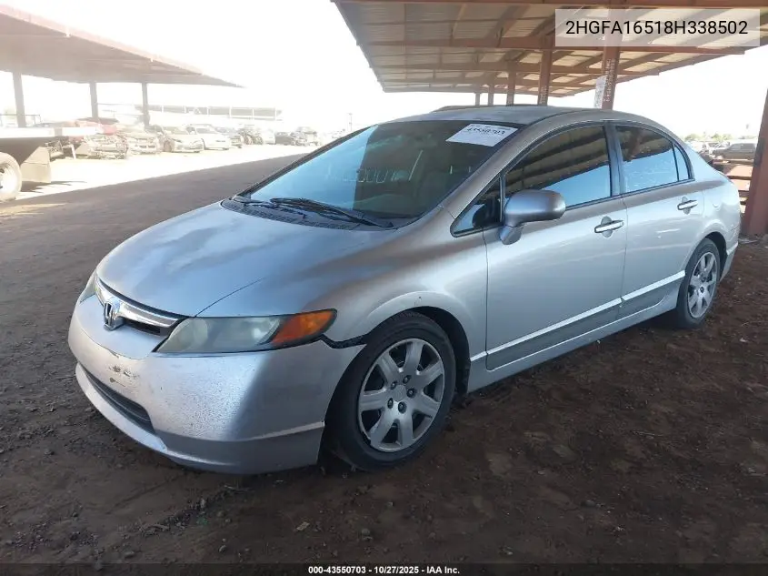 2HGFA16518H338502 2008 Honda Civic Lx