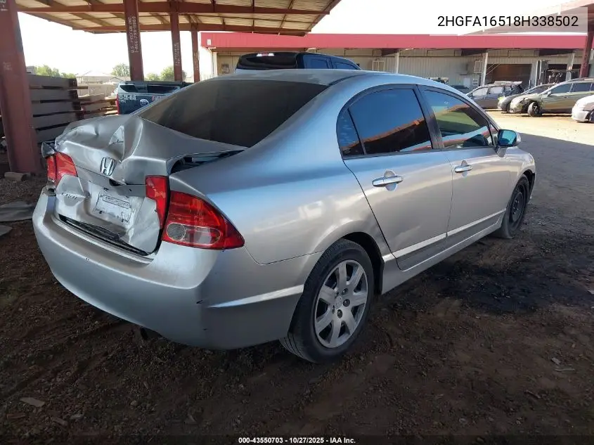 2HGFA16518H338502 2008 Honda Civic Lx
