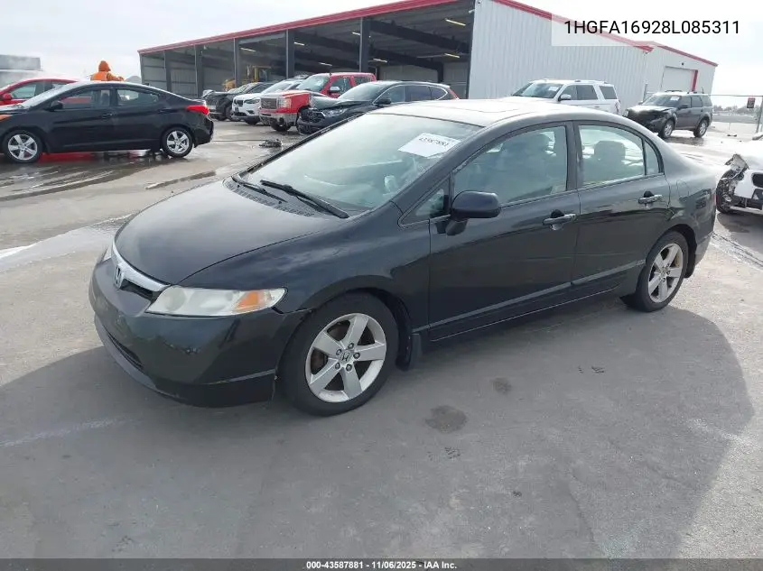 1HGFA16928L085311 2008 Honda Civic Ex-L