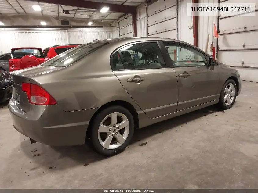 1HGFA16948L047711 2008 Honda Civic Ex-L