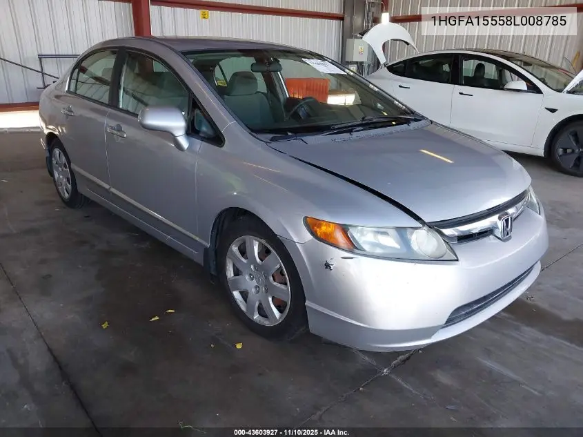 1HGFA15558L008785 2008 Honda Civic Lx