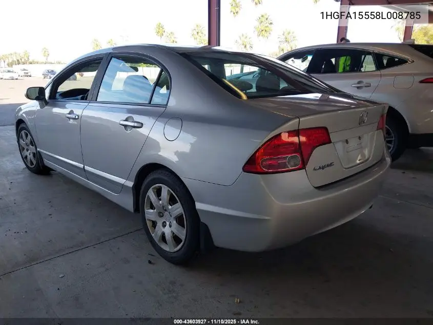 1HGFA15558L008785 2008 Honda Civic Lx