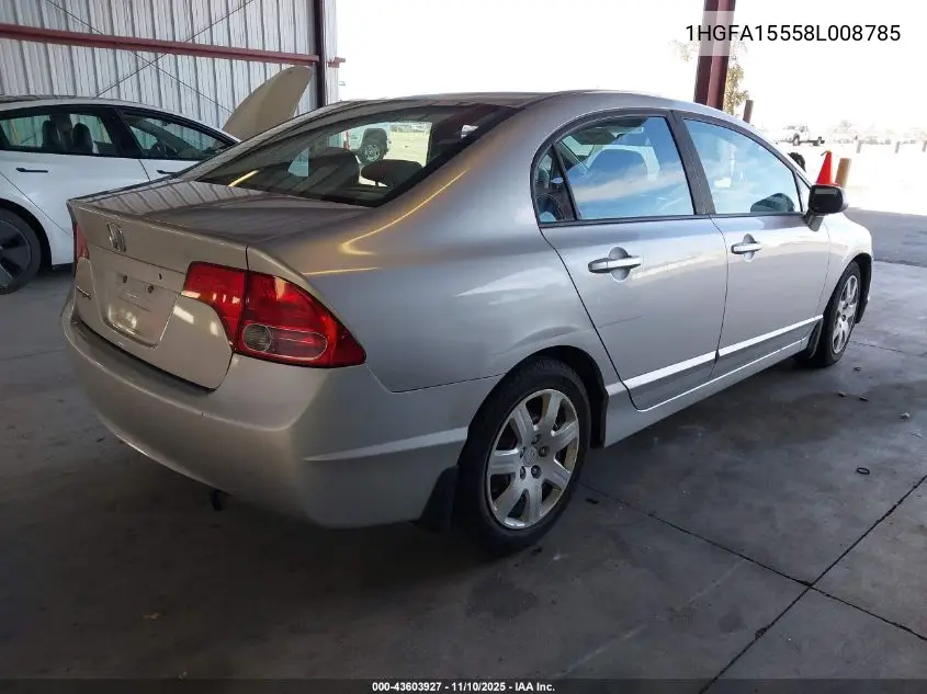 1HGFA15558L008785 2008 Honda Civic Lx