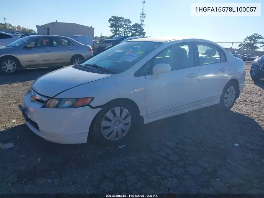 1HGFA16578L100057 2008 Honda Civic Lx