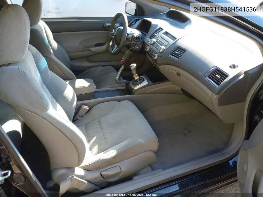 2HGFG11838H541536 2008 Honda Civic Ex